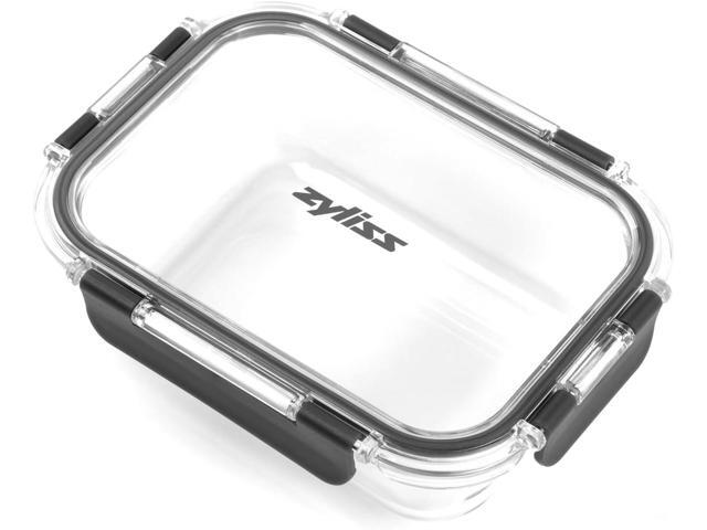 Zyliss E981067 4 Piece Glass Container Set, Shatterproof Glass, Airtight Food Storage Boxes with Sealable Lid, Microwave Safe, BPA Free, Freezer...
