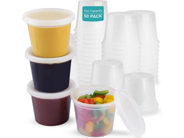 OAKRIDGE PRODUCTS Deluxe 4oz Deli Food Storage Containers Designed for Fridge and Freezer (100 Pack)