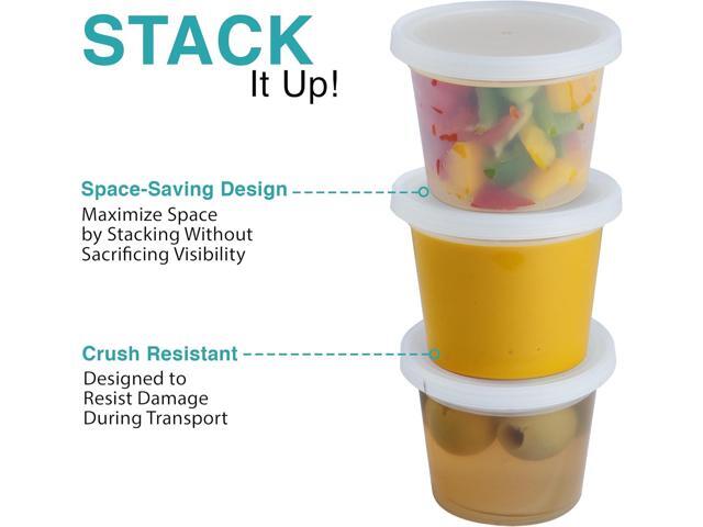 OAKRIDGE PRODUCTS Deluxe 4oz Deli Food Storage Containers Designed for Fridge and Freezer (100 Pack)