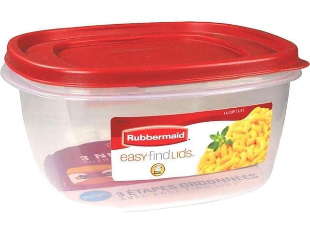 Rubbermaid Easy Find Lids Food Storage Container, 14 Cup, 4-Pack, Red
