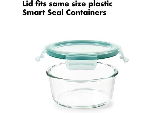 OXO Good Grips 8 Piece Smart Seal Airtight Glass Round Container Set,Blue
