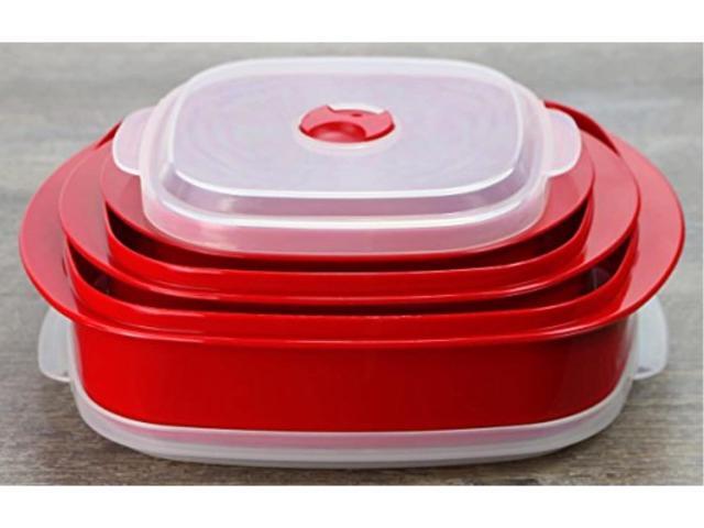 Reston Lloyd Nesting Microwave Containers, Set of 3, Adjustable Steam Vents, Airtight, Meal Prep, Durable BPA-Free Plastic- Freezer & Dishwasher...
