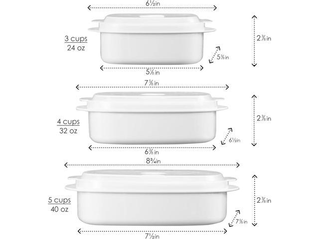 Reston Lloyd Nesting Microwave Containers, Set of 3, Adjustable Steam Vents, Airtight, Meal Prep, Durable BPA-Free Plastic- Freezer & Dishwasher...