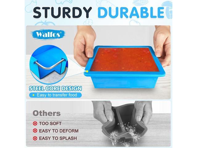 Walfos 2cup Silicone Freezing Tray with Lid - Easy Meal Prep Container and Kitchen Storage Solution, Make Perfect Freezing,Storing Soups, Foods,...