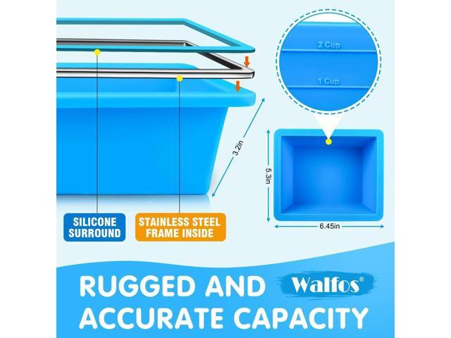 Walfos 2cup Silicone Freezing Tray with Lid - Easy Meal Prep Container and Kitchen Storage Solution, Make Perfect Freezing,Storing Soups, Foods,...
