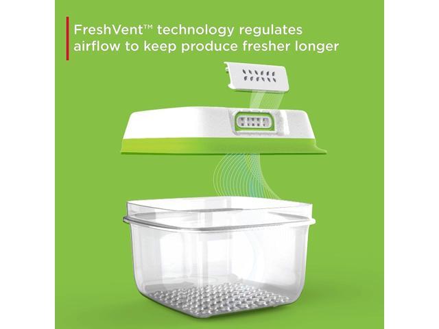 Rubbermaid FreshWorks Produce Saver, Medium and Large Storage Containers, With Lids, 8-Piece Set
