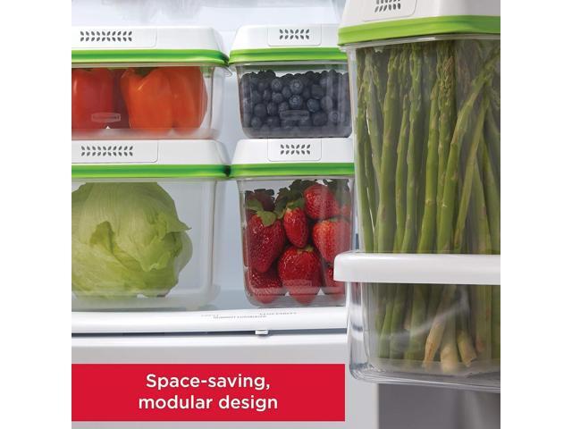 Rubbermaid FreshWorks Produce Saver, Medium and Large Storage Containers, With Lids, 8-Piece Set