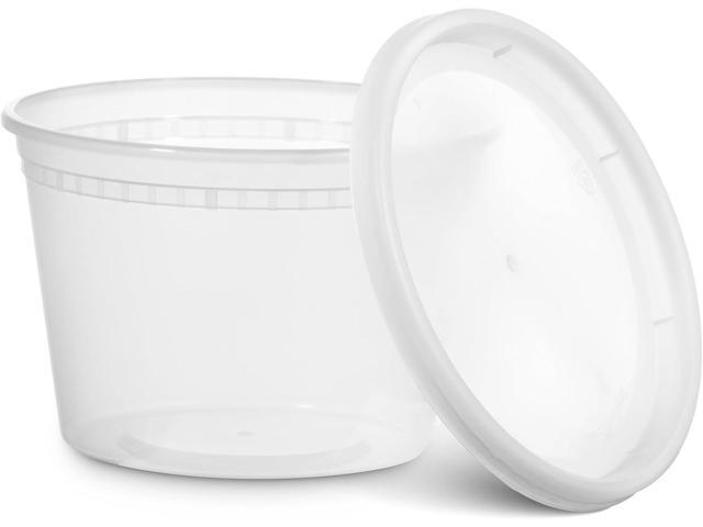 JoyServe 16 Oz Deli Food Containers with Lids - (36 Sets) Airtight Plastic Food Storage for Takeout, Meal Prep, To-Go, and Soup Freezer Containers...