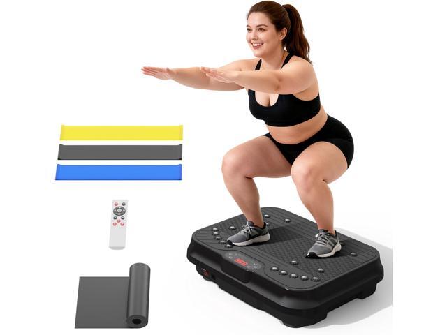 Vibration Plate Exercise Machine for Lymphatic Drainage,Power Vibrate Stand Shake Board 400 Lbs Capacity Fitness Platform with Fitness Resistance...