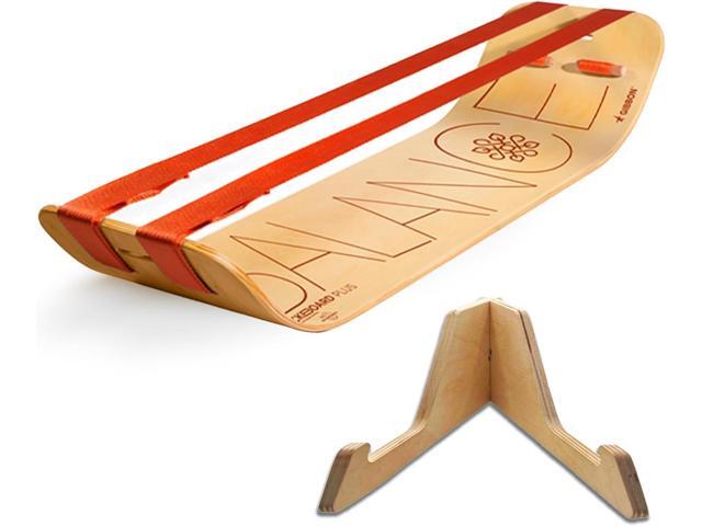 GIBBON SlackBoard Plus & Stand - 2-in-1 Slackline Balance Board for Adults - Workout Equipment Home Gym Training - Wooden Balance Trainer, Standing...