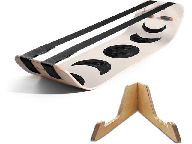 GIBBON SlackBoard Plus & Stand - 2-in-1 Slackline Balance Board for Adults - Workout Equipment Home Gym Training - Wooden Balance Trainer, Standing...