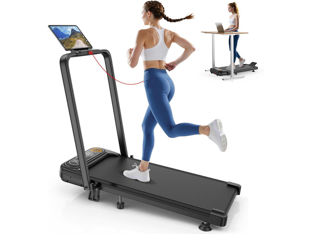 Foldable Treadmill with 10% Incline, Upgrade 3.5HP Low Noise Walking Pad Treadmill with Handle Bar, Trisomy 4 in 1 Portable Under Desk Treadmills...