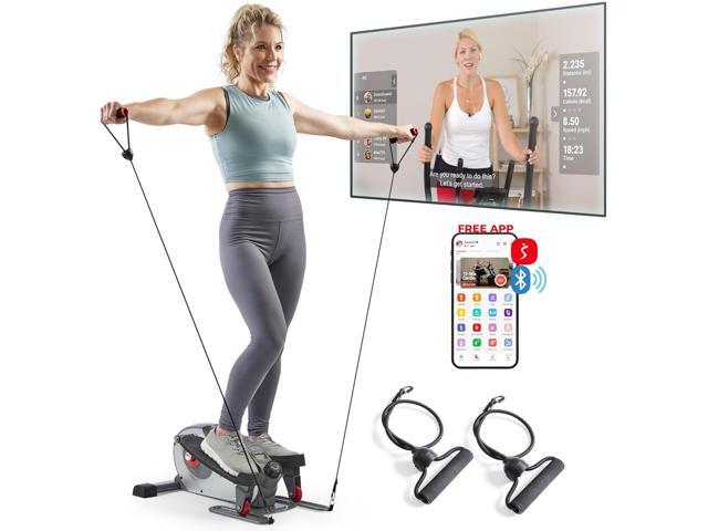 Sunny Health & Fitness Under Desk Elliptical Machine, Portable Sitting or Stand Peddler Exerciser for Seniors Home Office, SunnyFit App Access via...