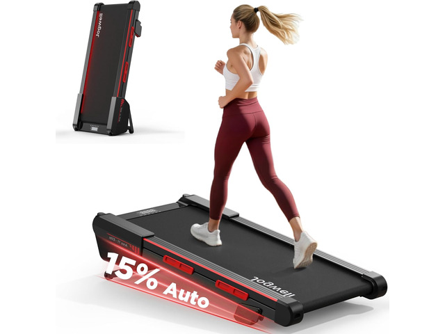 Jogwell Walking Pad Treadmill with 20%/15%/12% Auto Incline, 350lbs Capacity Treadmills for Home Office Under 35dB, Spacious Running Area, Vertical...