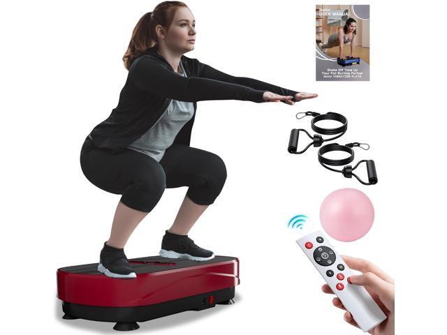 Vibration Plate Exercise Machine - Whole Body Workout Vibration Platform Lymphatic Drainage Machine for Weight Loss Home Fitness with Resistance...