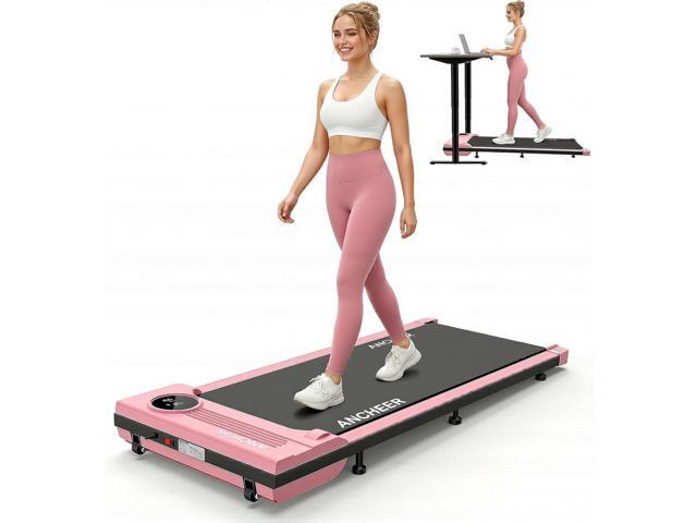 ANCHEER Pink Walking Pad Treadmill - Under Desk Treadmill, 2.5HP Compact Portable Treadmills for Home Small Spaces, Office, Remote Control & LED...