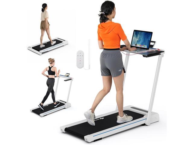 Goplus 3-in-1 Treadmill with Large Desk, 2.5HP Folding Electric Treadmills, LED Display, Remote Control, Blue Tooth Speakers, Walking Jogging.
