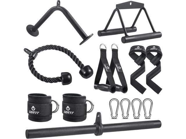 SERTT Workout Cable Machine Attachment for Home Gym, LAT Pulldown Attachments, Cable Accessories for Weight Training, Straight Pull Down Bar,...