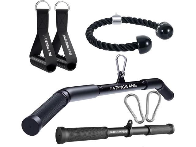 Cable Machine Attachments Home Gym, Triceps Rope, V Handle Cable Attachment,39inch LAT Pull Down Bar, Straight Rotaing Bar