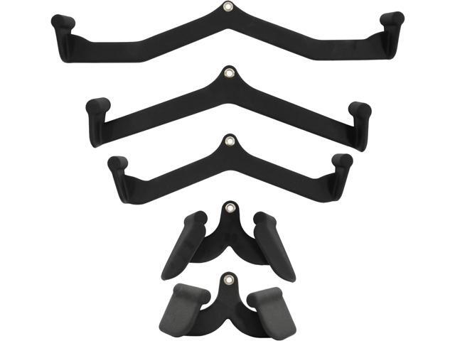 Fitvids LAT Pulldown Attachments, 5 Pieces Cable Machine Rowing Bar Set, Back Bicep Curl Tricep Lat Pull Down Strength Training Handles, Home Gym...