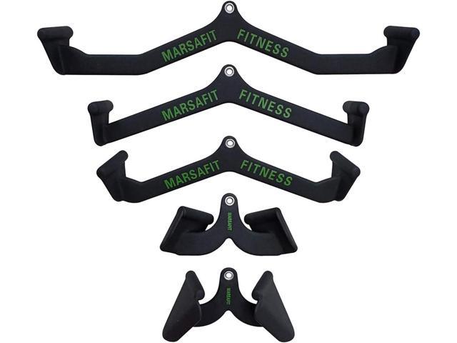 Home Gym Fitness Rowing T-bar V-bar Pulley Cable Machine Attachment, Bicep Curl Tricep LAT pulldown Bar Back Strength Training Handle Grips LAT...