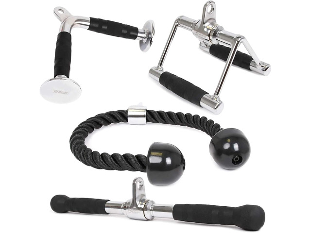 POWER GUIDANCE Triceps Pull Down Attachment, Cable Machine Accessories for Home Gym, Lat Pull Down Attachment Weight Fitness