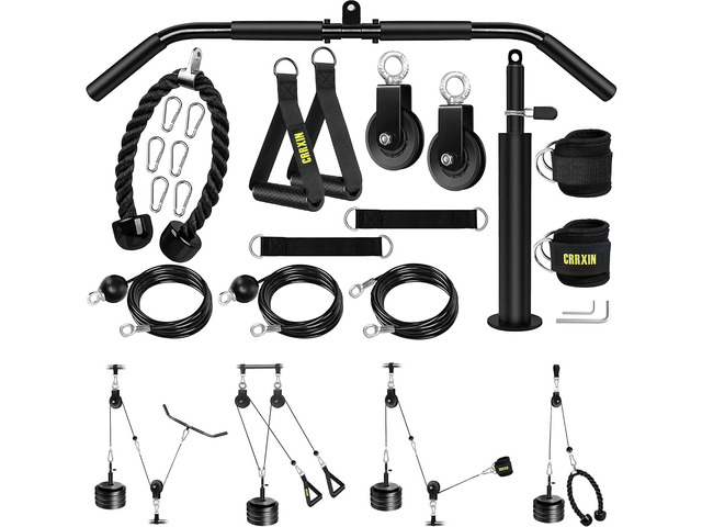Weight Cable Pulley System Gym, Upgraded Fitness LAT and Lift Pulley System Attachments for LAT Pull Down, Biceps Curl Workout, Tricep, Home Gym...