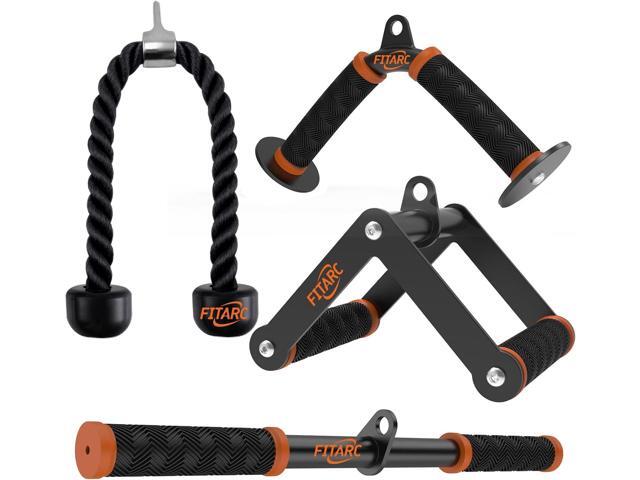 Fitarc Cable Machine Attachment Set for Gym & Home Workouts, Lat Pulldown Attachments with Non-Slip Grips, Orange