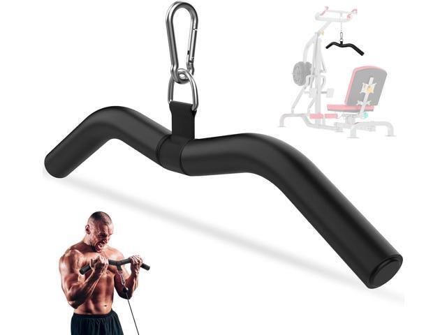 LAT Pulldown Bar Attachments for Pulley Cable Machine, Single D-Handle Tricep Press Down Bar with Rubber Handle, D Handle Cable Accessories for Gym