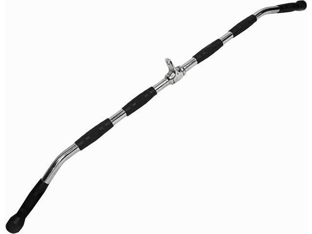 Valor Fitness Lat Pulldown Bar Solid Steel Cable Machine Attachment with Rubber Grips for Back, Arms, and Upper Body Strength Training