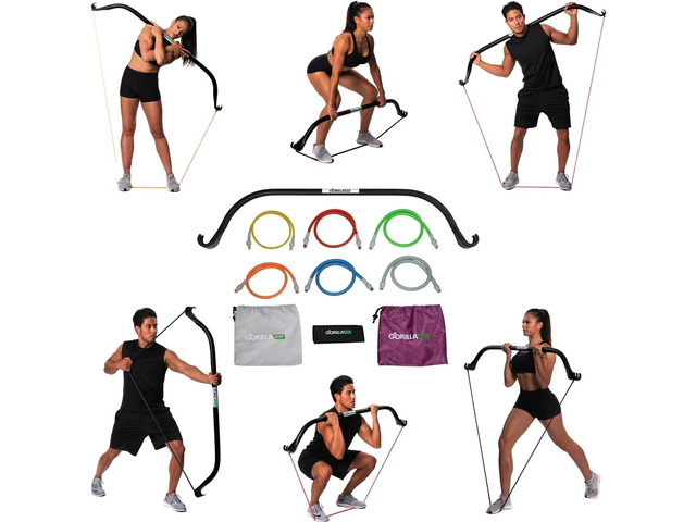 Gorilla Bow Lite Portable Home Gym System, Strength Training Equipment 100 Plus Workouts, All in One Exercise Equipment for Travel, Home Gym &...