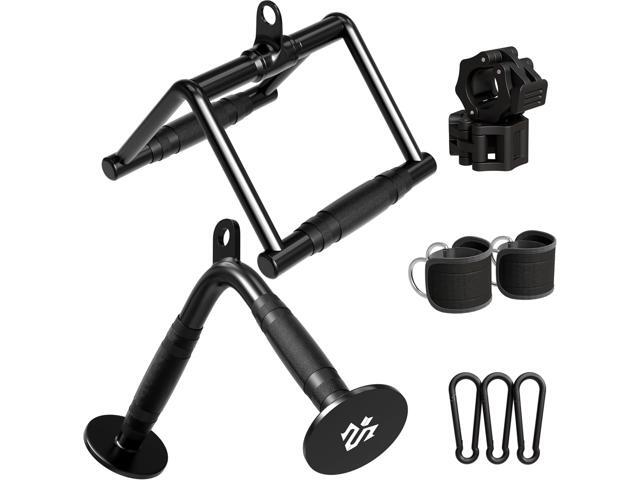 Mikolo Cable Attachments for Gym, Heavy-Duty Cable Machine Attachment Set with LAT Pulldown, V Bar, Double D Handle, Ankle Straps, and Barbell...