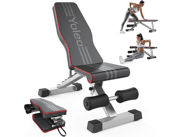 Yoleo Adjustable Weight Bench for Full Body Workout; Foldable Bench Press Bench of Home Gym Strength Training; Incline Decline Flat Utility Workout...