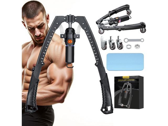 Twister Arm Trainer, 3 in 1 Hydraulic Power Chest Workout Equipment with Ab Roller Wheels and Hooks, Adjustable 22-440lbs Arm Trainer for Men...