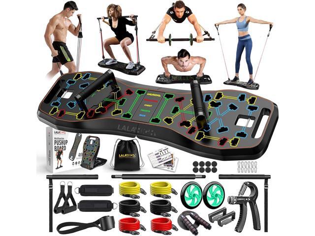 LALAHIGH Push Up Board,36 in 1 Home Gym Equipment with Ab Roller Wheel & Resistance Bands, Portable Foldable Workout Board for Full Body Strength...