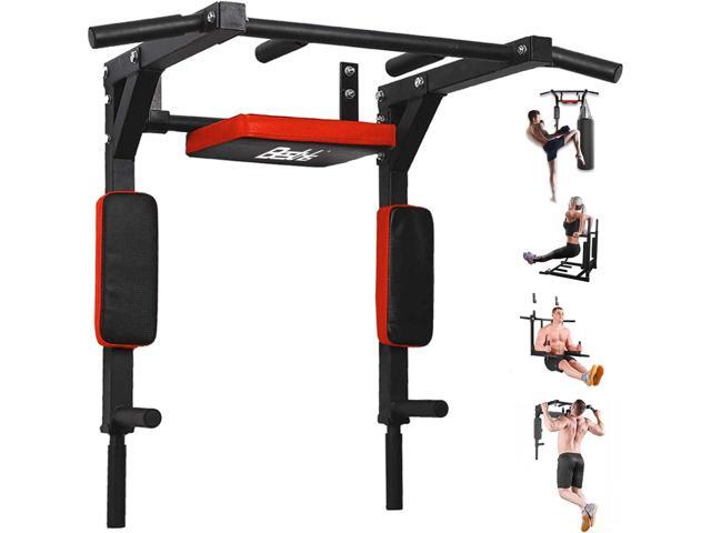 BESTHLS Wall Mounted Pull Up Bar and Dip Station, Heavy Duty Wall Mount Pull-up Chin Up Bar Multifunctional Home Gym Workout Indoor Exercise...