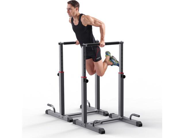K KiNGKANG Dip Bar Station Set, 9 Level Adjustable, 1200lbs Heave Duty Dip Station for Full Body Workout Fitness,Functional Parallettes Bars