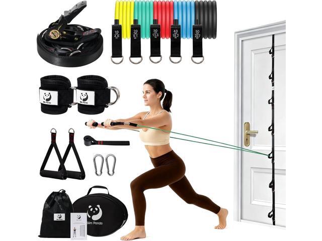 Slim Panda Door Anchor Strap for Resistance Bands, Door Exercise Equipment with Ratchet Adjust Tighten, Multi Point Anchor Gym Attachment, Portable...
