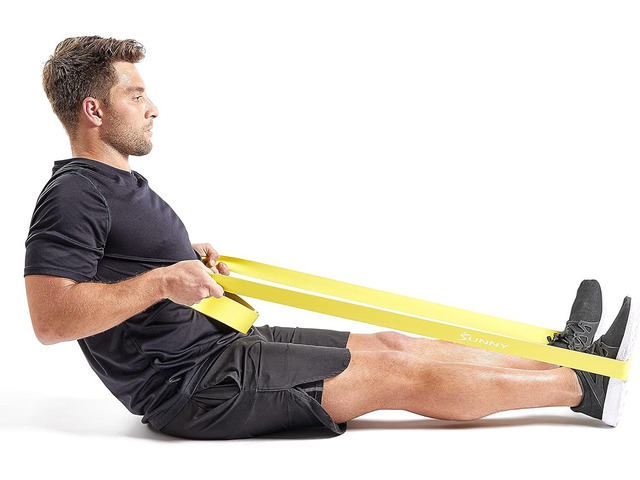 Sunny Health & Fitness Versatile Resistance Bands (Single or Combo Set) for Strength Training, Power Cage, Squat Rack, Home Gym, Body Stretching,...