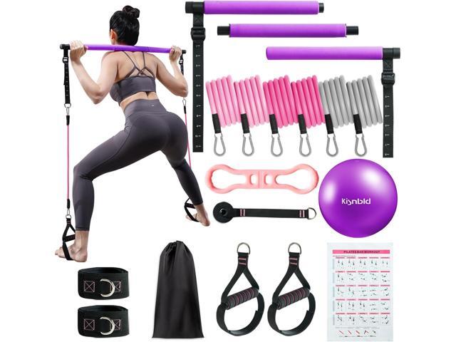 Pilates Bar Kit with Resistance Bands, Multifunctional Pilates Bar with 3 Set Exercise Resistance Bands, Portable Pilates Equipment for Women Home...
