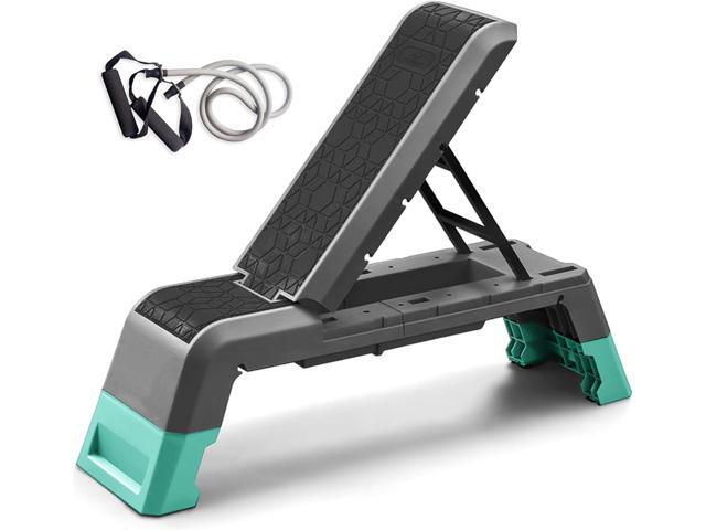 leikefitness Exercise Step Platform, Multifunctional Aerobic Deck with Cord and Adjustable Dumbbell & Weight Bench, Fitness Equipment for Workout...