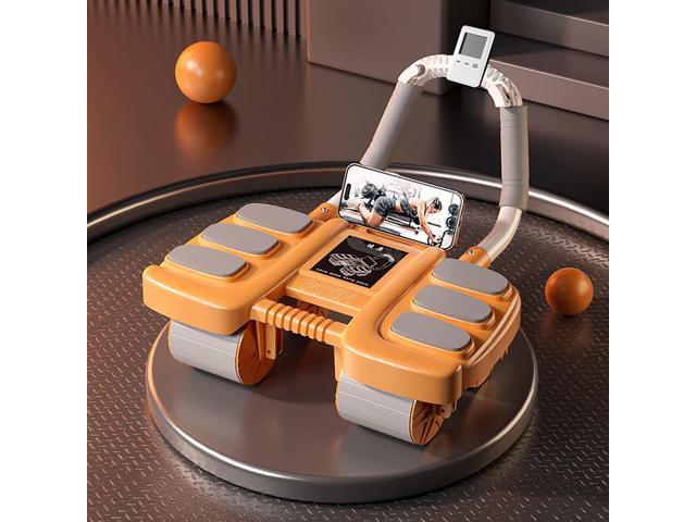 2025 New Ab Wheel Roller with Elbow Support - Automatic Rebound Abdominal Wheel Roller, The Upgraded Four-wheel Abdominal Wheel Core Workout...