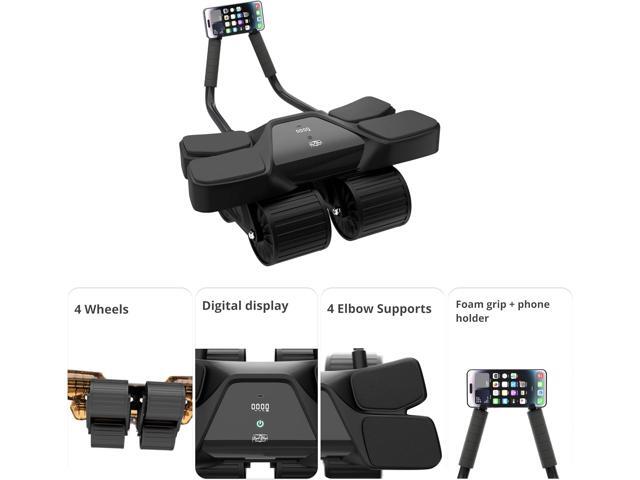 Ab Roller Home Gym Equipment 4 Wheels Ab Wheel Muscle Roller with LCD Screen Ideal Exercise Equipment for Home Comfortable Elbow Support with...