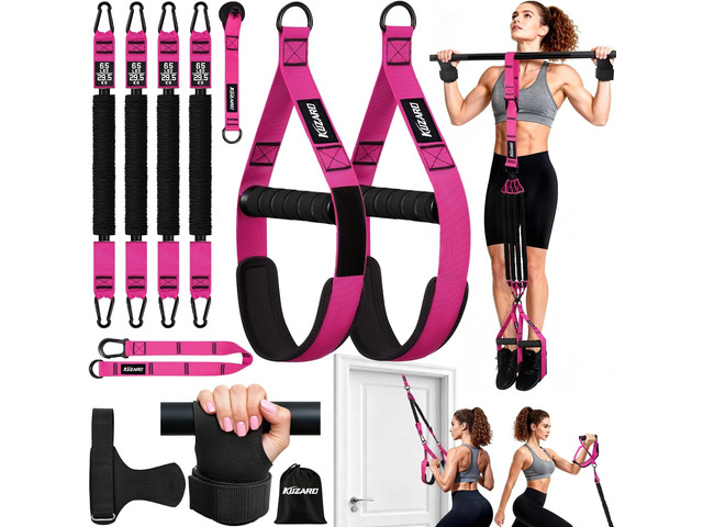 Upgraded Pull Up Assistance Bands for Women, Heavy Duty Resistance Bands with Handles, Exercise Band with Door Anchor, Workout Band Set for Pull Up...