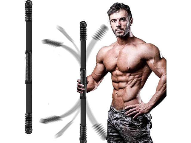 Fitness Exercise Bar,Elastic Fitness Bar,High Frequency Vibration Training Fat Buring Workout Bar for Yoga Pilates Sports,Power Twister for...