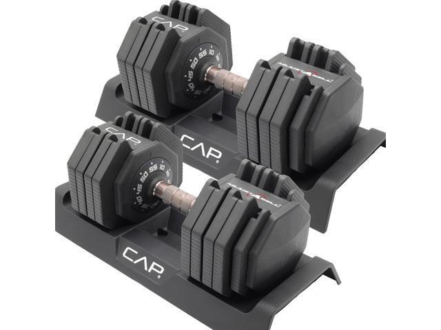 CAP Barbell 55 lb Pair of Adjustable Dumbbells with Full Rotation Copper Handle