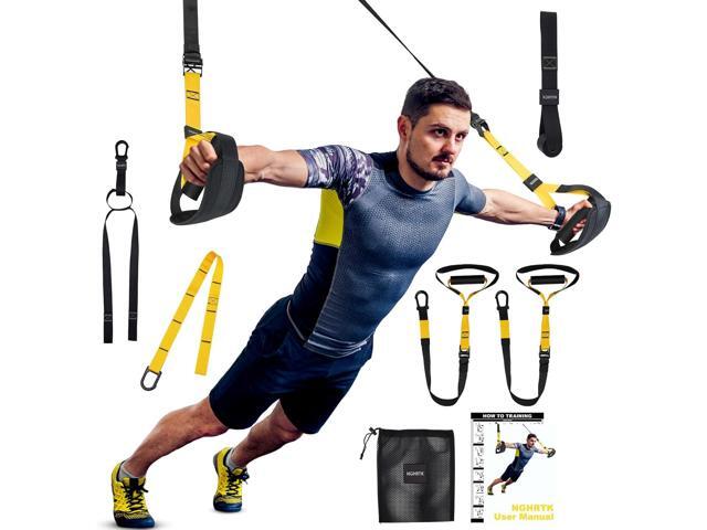 Home Suspension Training Kit with Suspension Trainer, Straps & Bands Adjustable Full-Body Workout System for Home Gym, Yoga, Pilates, Travel ...