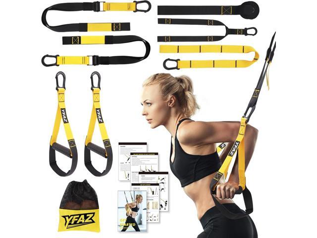 Home Resistance Training Kit for All Levels, Suspension Trainer Straps With Handles For Full Body Workouts at Home, Includes Door Anchor And Mesh...