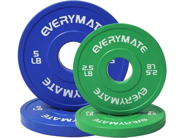 EVERYMATE Fractional Weight Plates - Olympic Bumper Plates for Cross Training - Steel Insert - 1.25LB, 2.5LB, 5LB