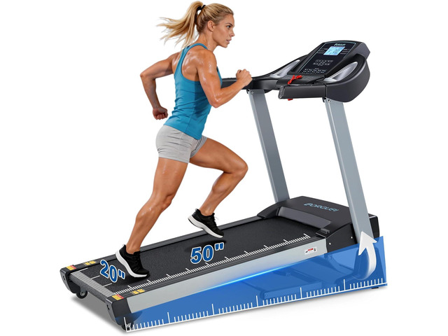 15% Auto Incline Treadmill with Bluetooth Speaker, 20' Wide 3.5HP Folding Electric Treadmill with LCD Display Easy Assembly Running Walking...